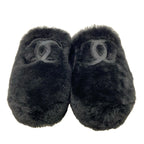 Chanel Shoes 38 C Black Slippers Monsieur Shearling — view 5