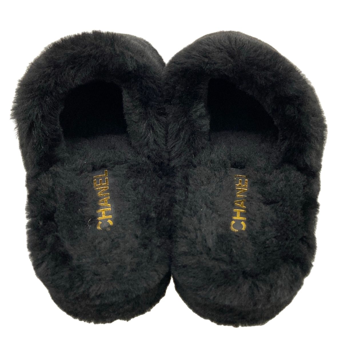 Chanel Shoes 38 C Black Slippers Monsieur Shearling — view 7