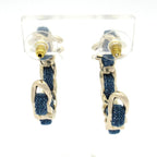 Chanel Earrings CC Logo Gold Navy — view 3