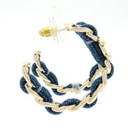 Chanel Earrings CC Logo Gold Navy — view 2