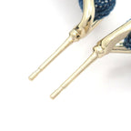Chanel Earrings CC Logo Gold Navy — view 4