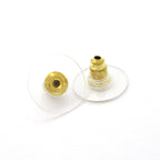 Chanel Earrings CC Logo Gold Navy — view 6