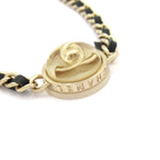 Chanel Choker CC Logo Leather Gold Black Ivory Necklace — view 7