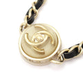 Chanel Choker CC Logo Leather Gold Black Ivory Necklace