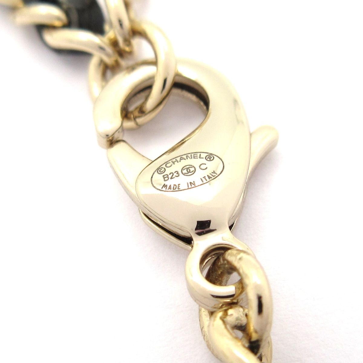 Chanel Choker CC Logo Leather Gold Black Ivory Necklace — view 5