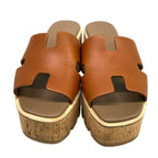 Hermes Mules 37 Eze Brown Beige Wedge Sole Leather — view 5