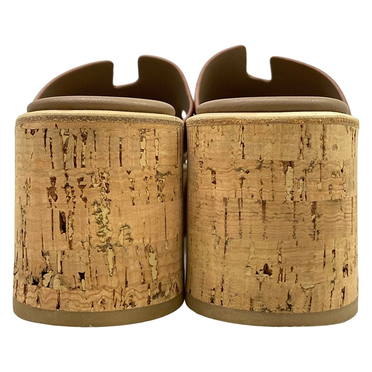 Hermes Mules 37 Eze Brown Beige Wedge Sole Leather — view 6