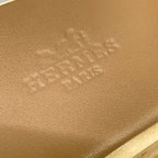 Hermes Mules 37 Eze Brown Beige Wedge Sole Leather — view 9