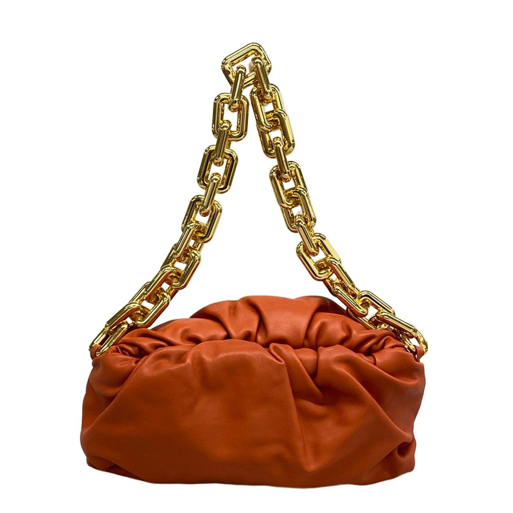 Bottega Veneta Shoulder Bag the Chain Pouch Brown Removable Strap Leather