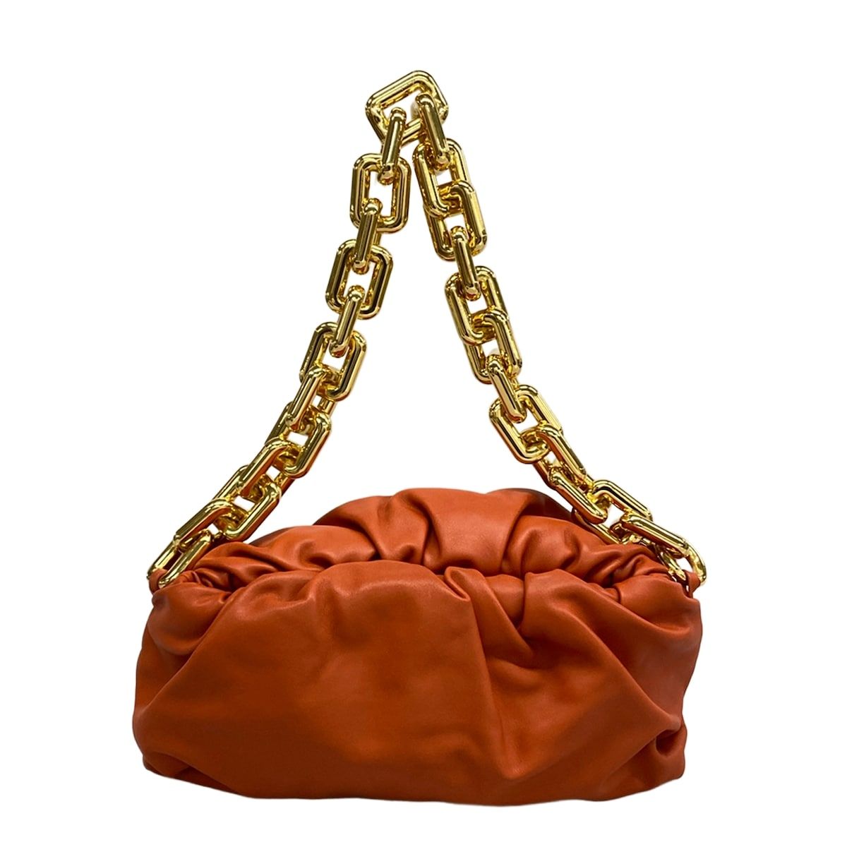 Bottega Veneta Shoulder Bag the Chain Pouch Brown Removable Strap Leather