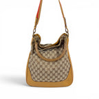 Gucci Bamboo Handle Sherry Line 2-Way Shoulder Bag GG Canvas Brown — view 3
