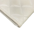 Chanel Coin Case Classic Zip Card Quilted White L-shaped Zipper with Gold CC — view 6