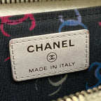 Chanel Coin Case Classic Zip Card Quilted White L-shaped Zipper with Gold CC — view 4