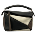 Loewe Handbag Puzzle Bag Mini Black White Dark Brown