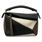 Loewe Handbag Puzzle Bag Mini Black White Dark Brown