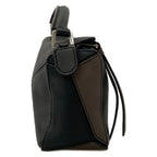 Loewe Handbag Puzzle Bag Mini Black White Dark Brown — view 2