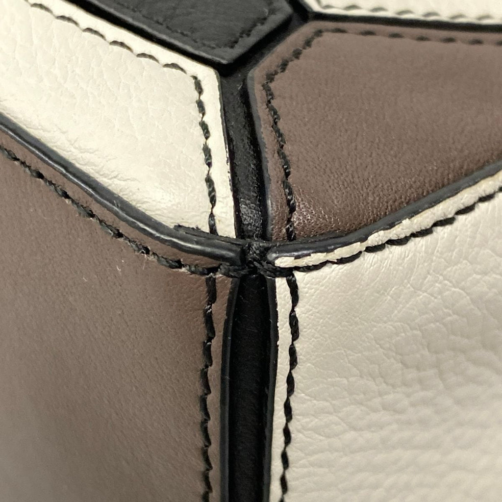 Loewe Handbag Puzzle Bag Mini Black White Dark Brown — view 6