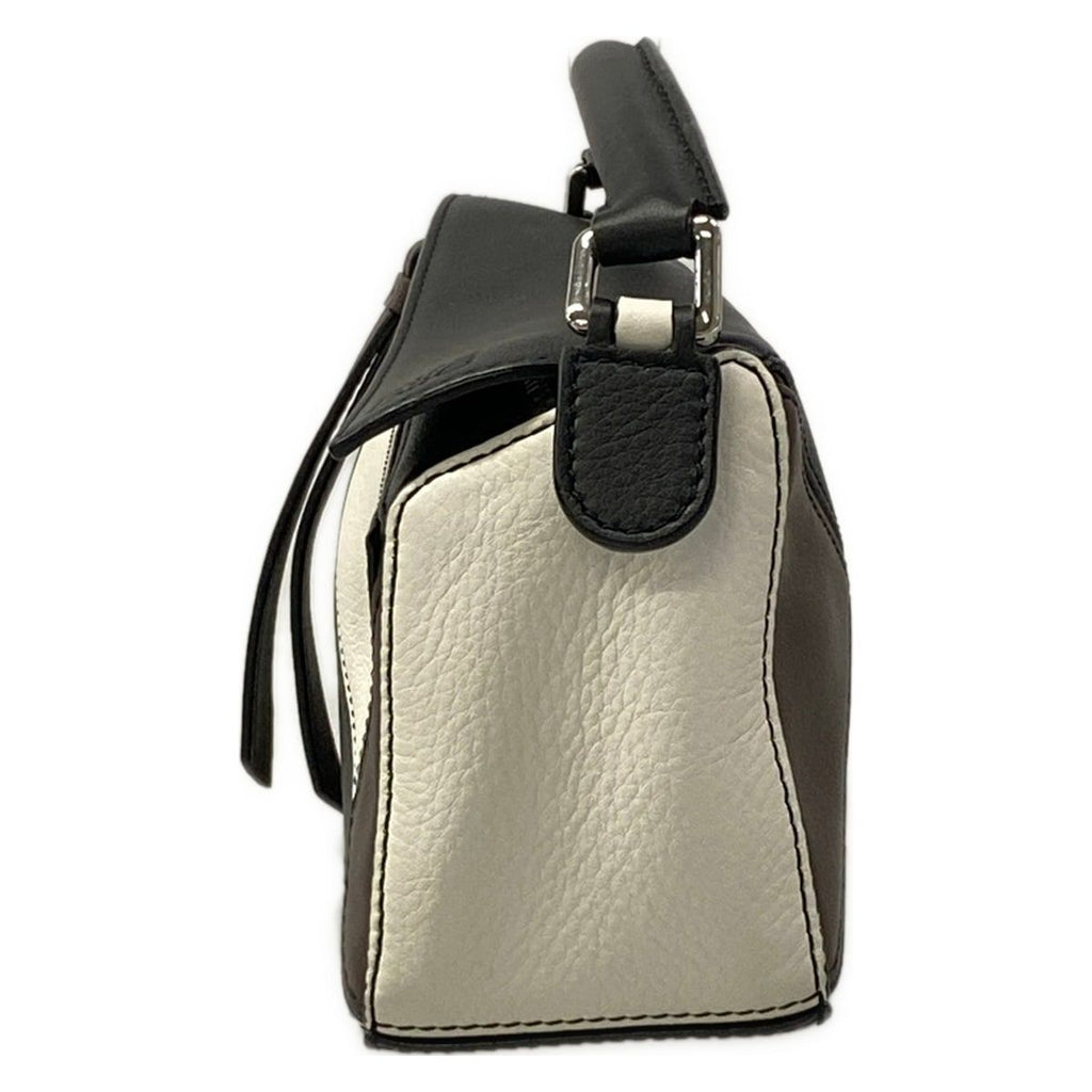 Loewe Handbag Puzzle Bag Mini Black White Dark Brown — view 4