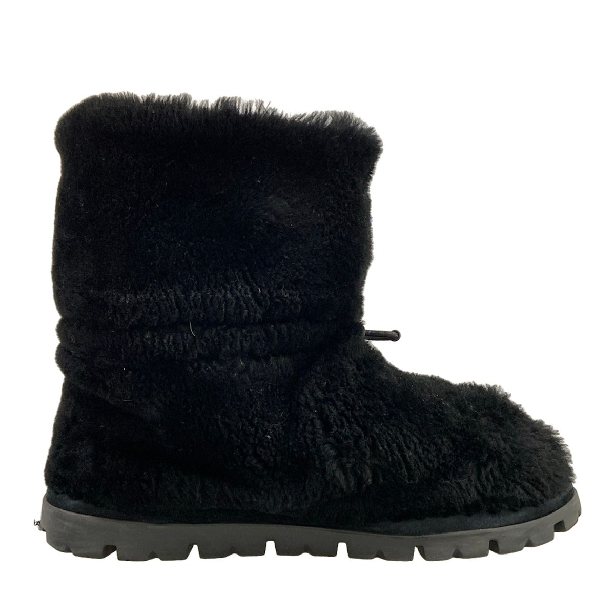 Prada Short Boots 40 Black Shearling — view 2