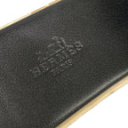 Hermes Mules 37 Eze Black Beige Wedge Sole Leather — view 9