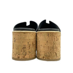 Hermes Mules 37 Eze Black Beige Wedge Sole Leather — view 6