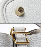 Hermes Handbag Silver Taurillon Clemence Picotin Lock PM — view 7