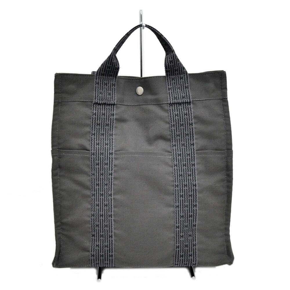 Hermes Her Line a Dos MM Gray Canvas Silver Backpack