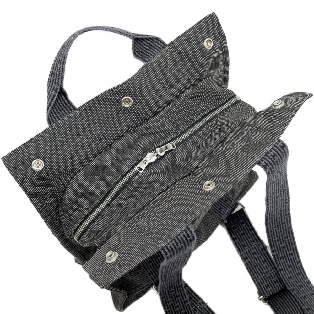 Hermes Her Line a Dos MM Gray Canvas Silver Backpack — view 8