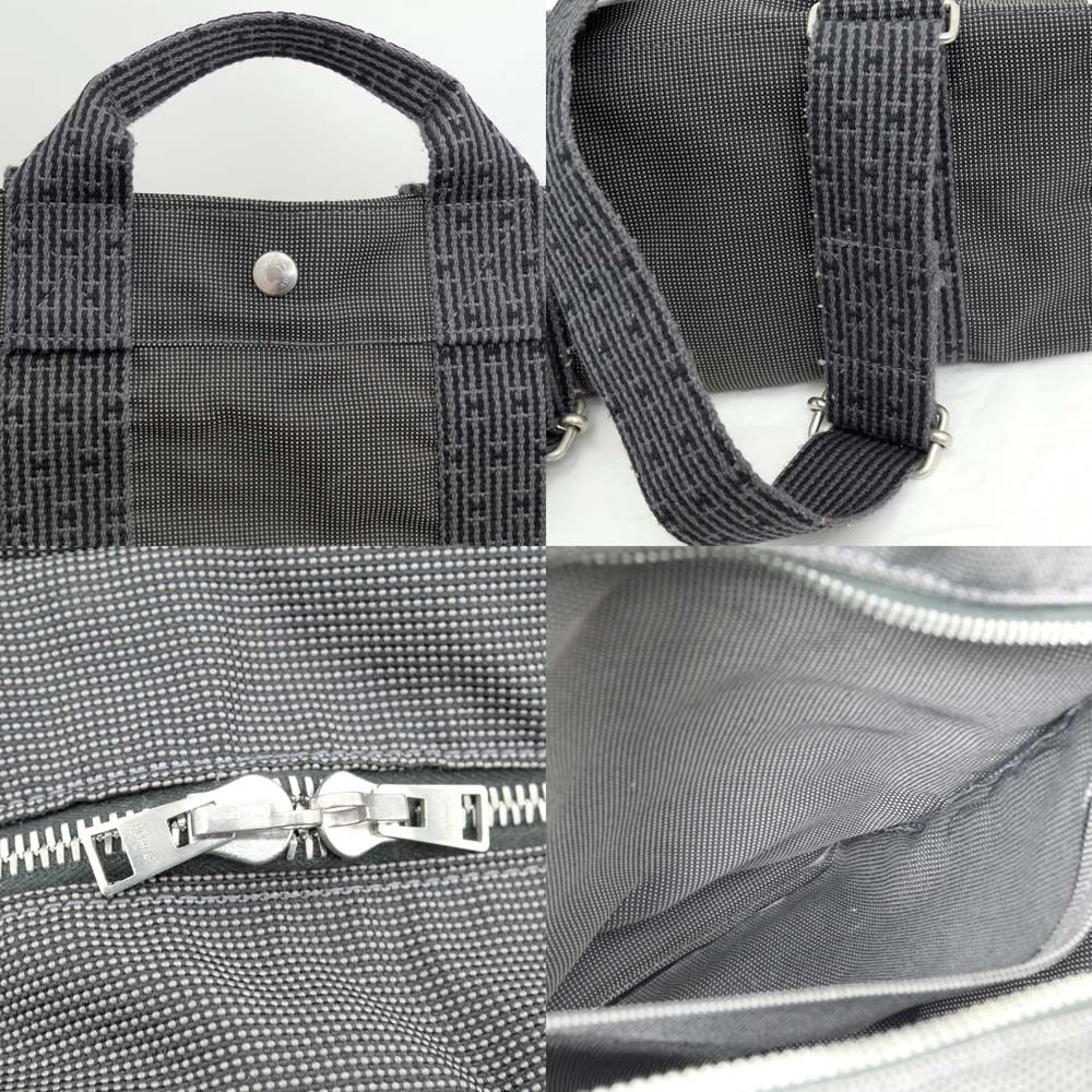 Hermes Her Line a Dos MM Gray Canvas Silver Backpack — view 9