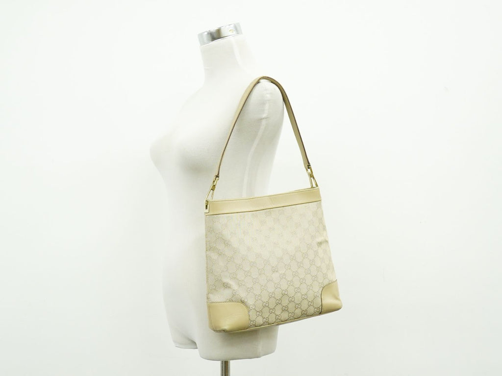 Gucci GG Canvas Shoulder Bag Beige — view 6