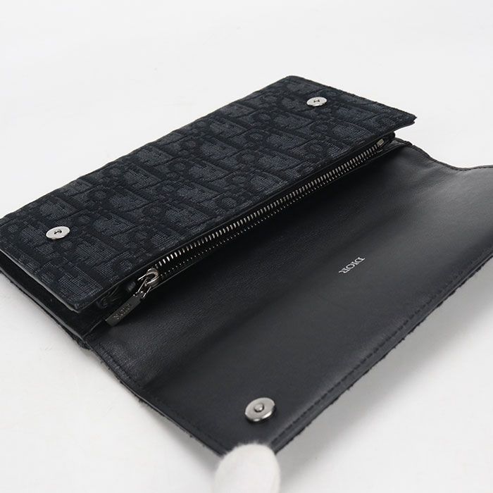 Dior Long Flap Wallet Oblique Bifold Jacquard — view 3