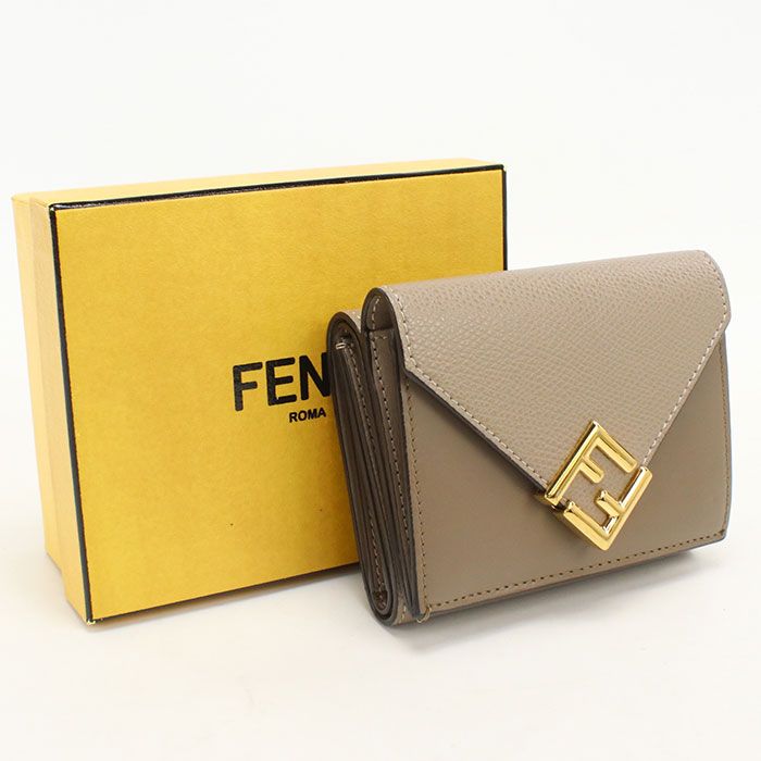Fendi FF Diamond Trifold Wallet Calf