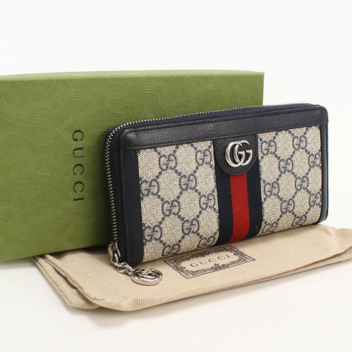 Gucci Zip Around Wallet Ophidia Zip GG Supreme Leather