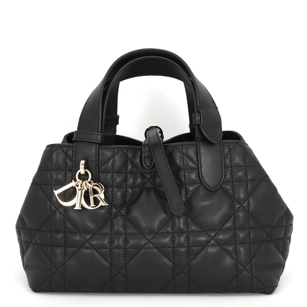 Dior Handbag Macro Cannage Toujour Small Calf Leather Black