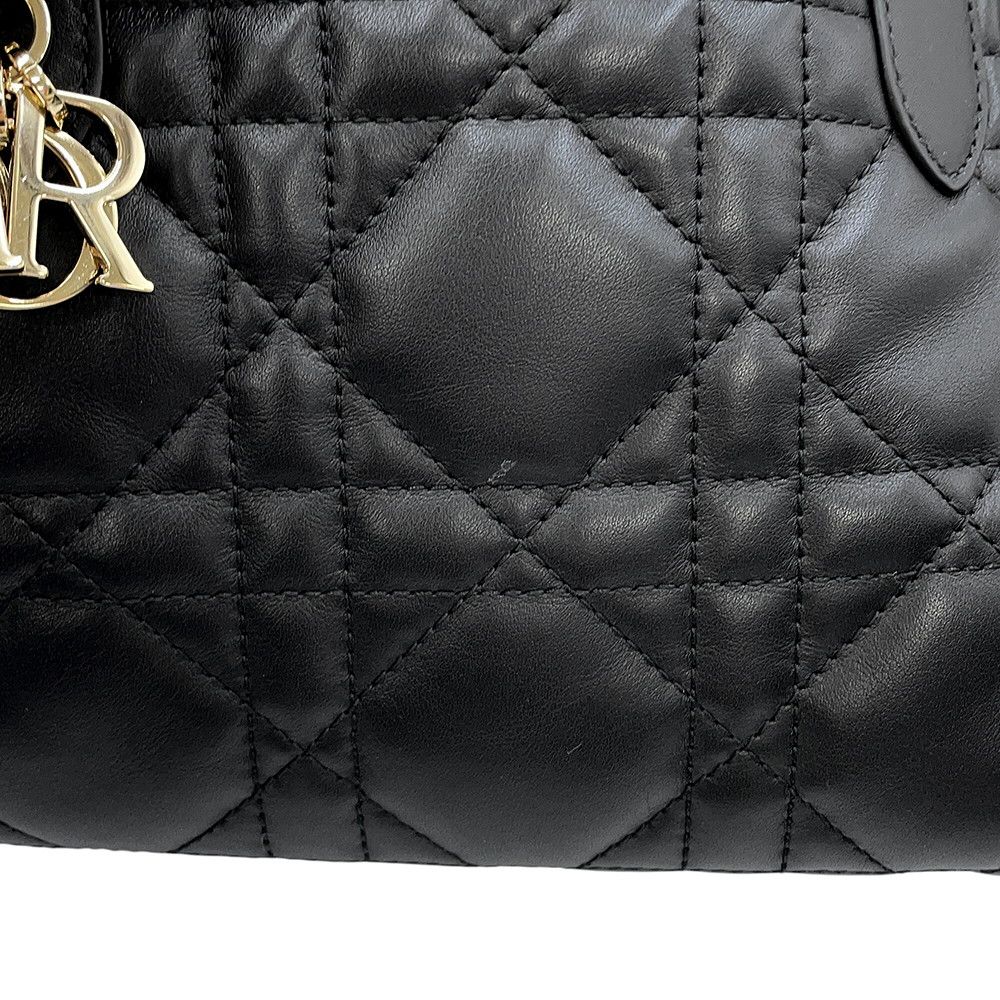Dior Handbag Macro Cannage Toujour Small Calf Leather Black — view 8