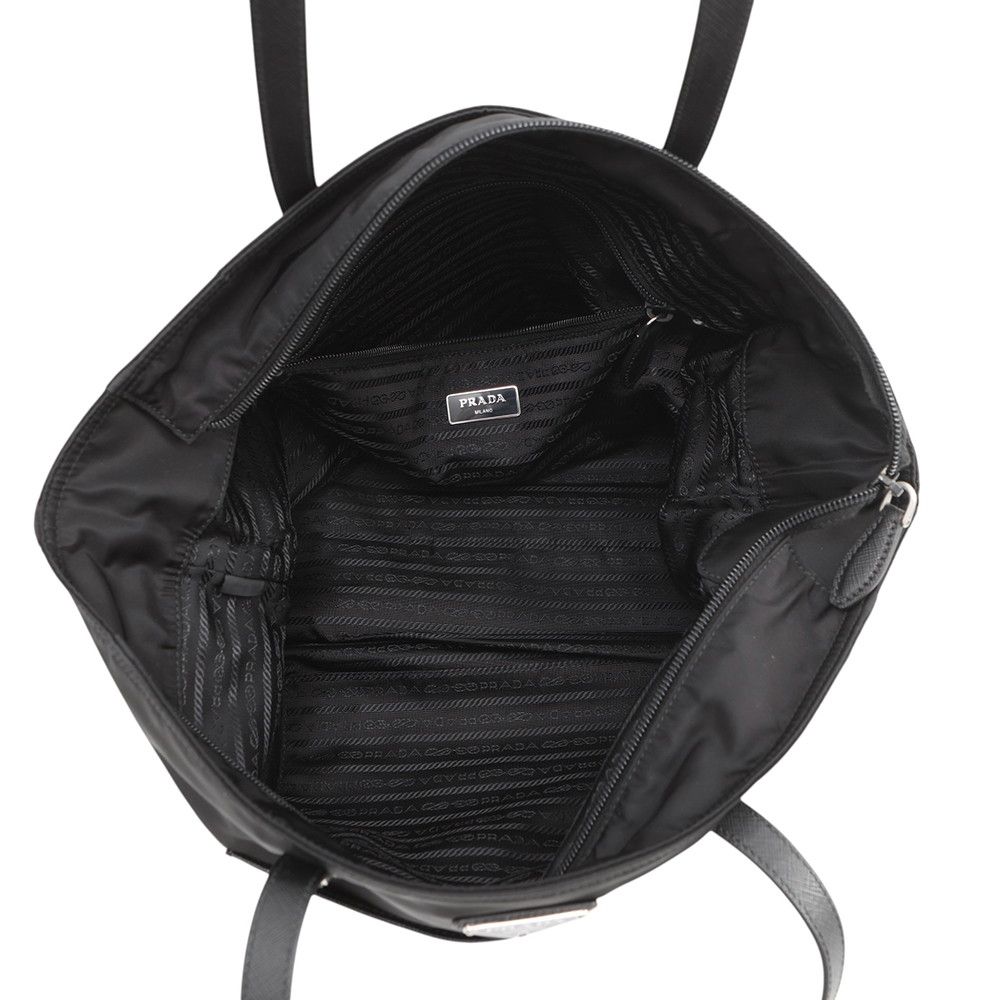 Prada Tote Triangle Logo Shopping Nylon Black — view 5