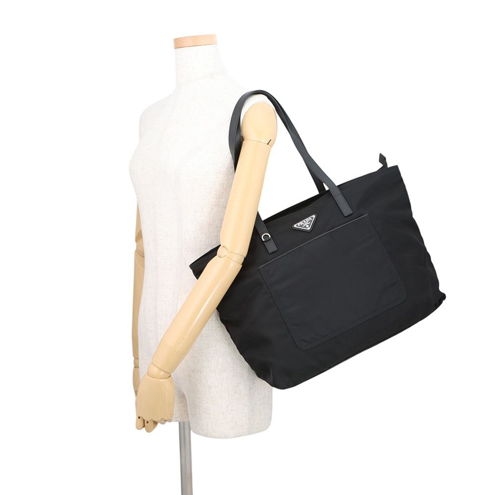 Prada Tote Triangle Logo Shopping Nylon Black — view 4