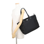 Prada Tote Triangle Logo Shopping Nylon Black — view 4