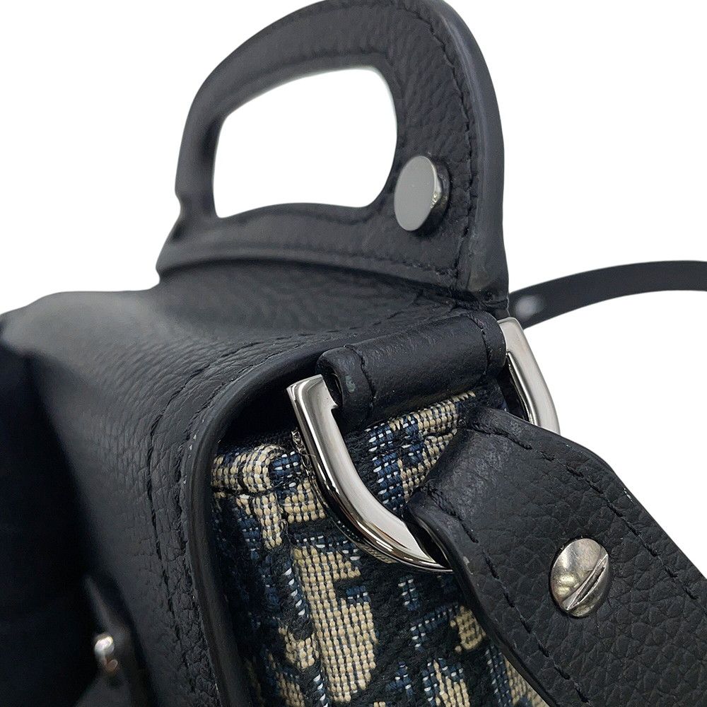 Dior Shoulder Bag Oblique Saddle Vertical Pouch Black Trotter — view 6