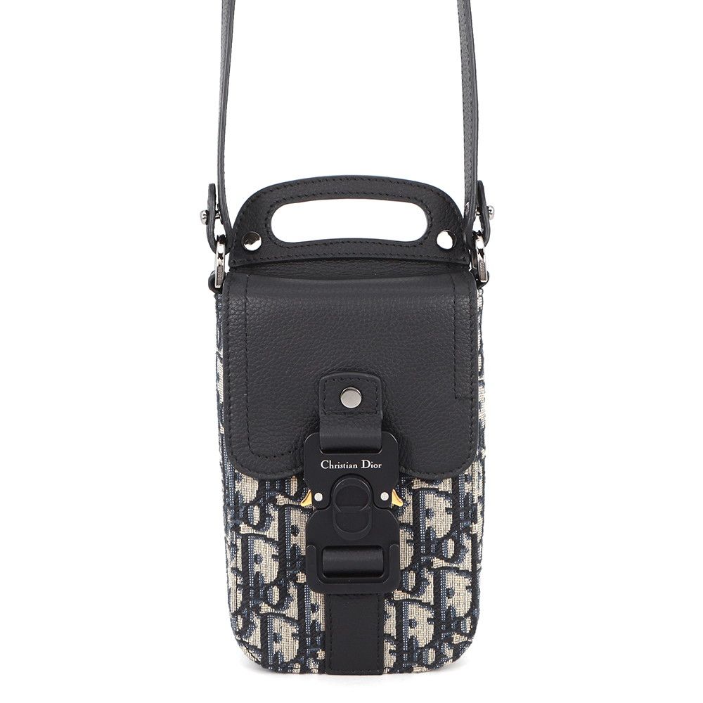 Dior Shoulder Bag Oblique Saddle Vertical Pouch Black Trotter