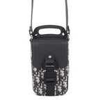 Dior Shoulder Bag Oblique Saddle Vertical Pouch Black Trotter