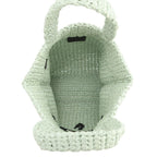 Prada Tote Logo Crochet Small Raffia — view 5