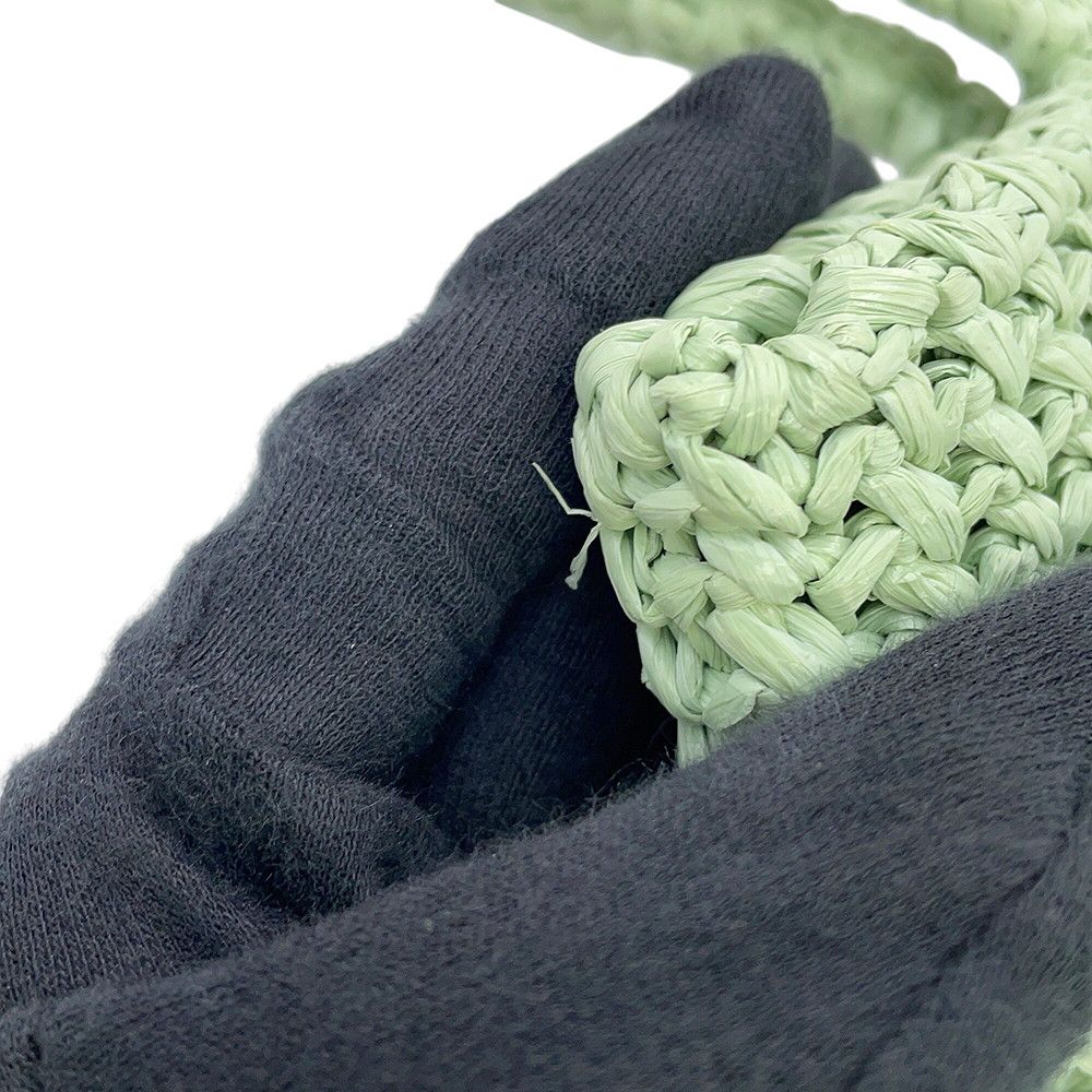 Prada Tote Logo Crochet Small Raffia — view 7