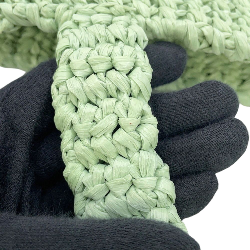 Prada Tote Logo Crochet Small Raffia — view 8
