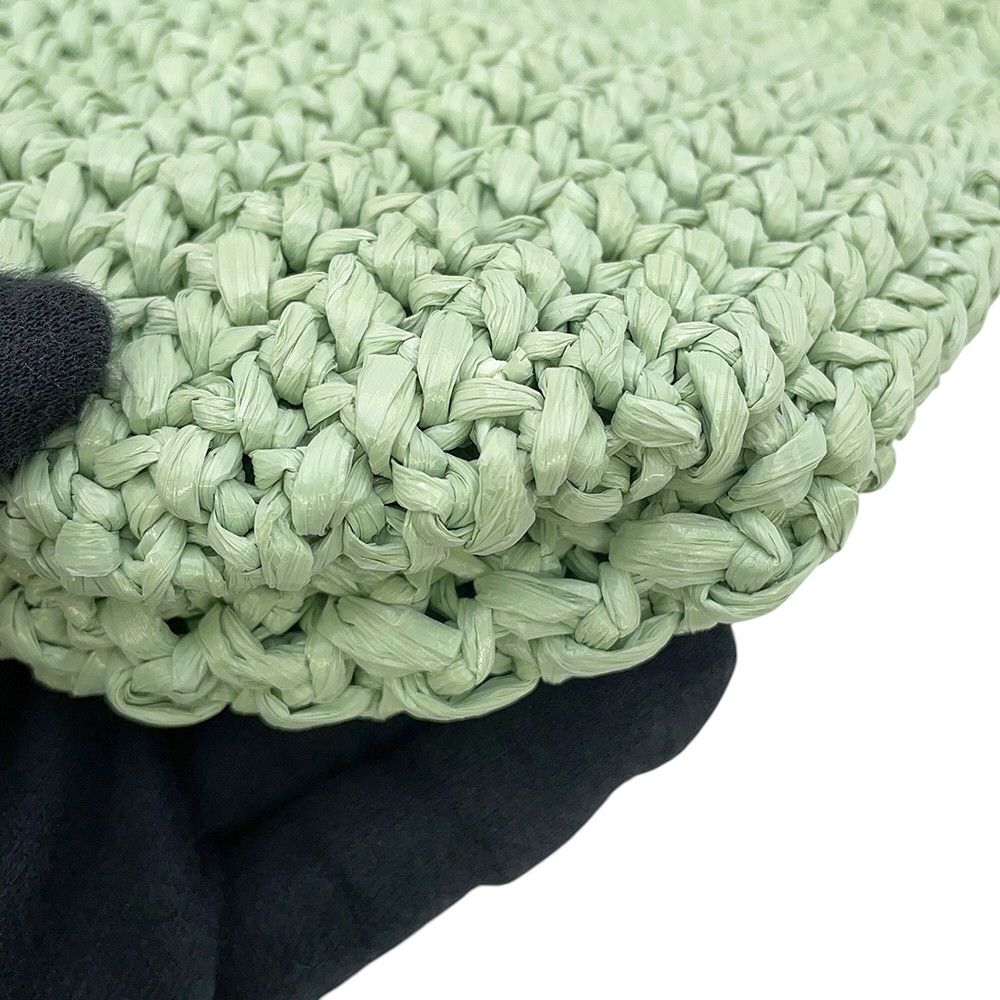 Prada Tote Logo Crochet Small Raffia — view 6