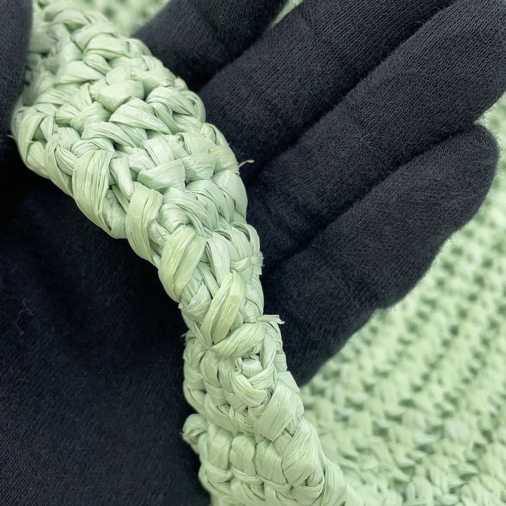 Prada Tote Logo Crochet Small Raffia — view 9