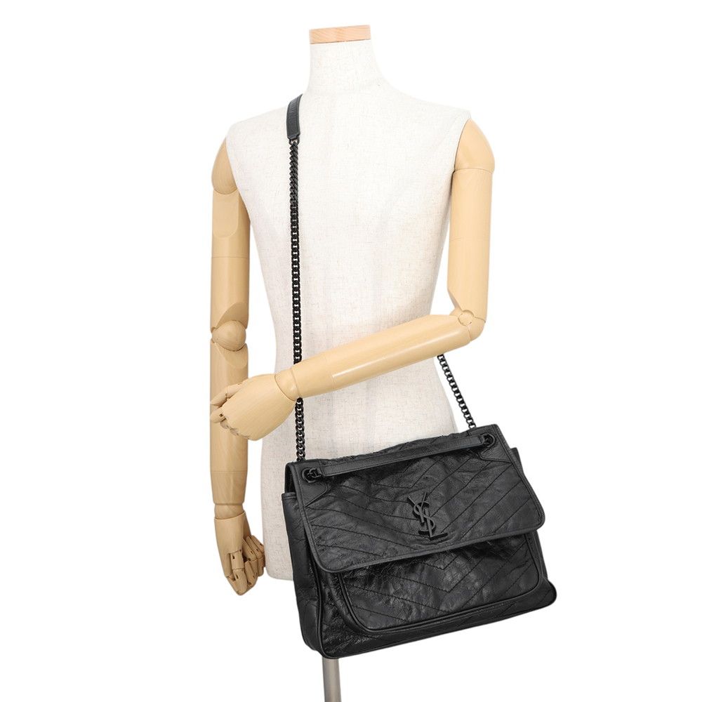 Saint Laurent Paris Chain Shoulder Bag Niki Large Black — view 5