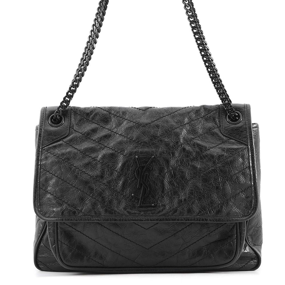 Saint Laurent Paris Chain Shoulder Bag Niki Large Black