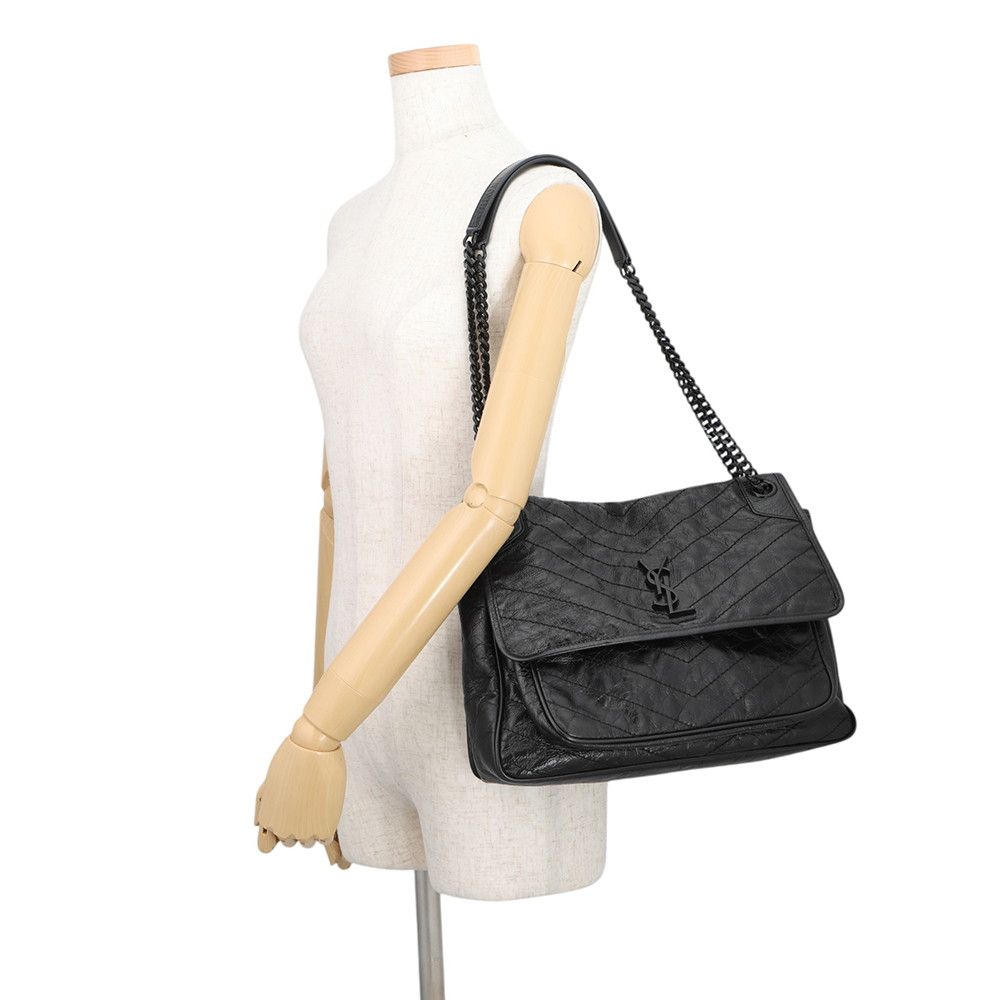 Saint Laurent Paris Chain Shoulder Bag Niki Large Black — view 4