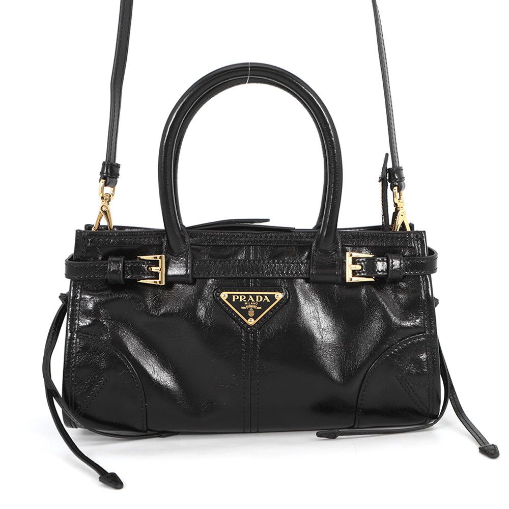 Prada Handbag Boni Mini Leather 2-Way Black